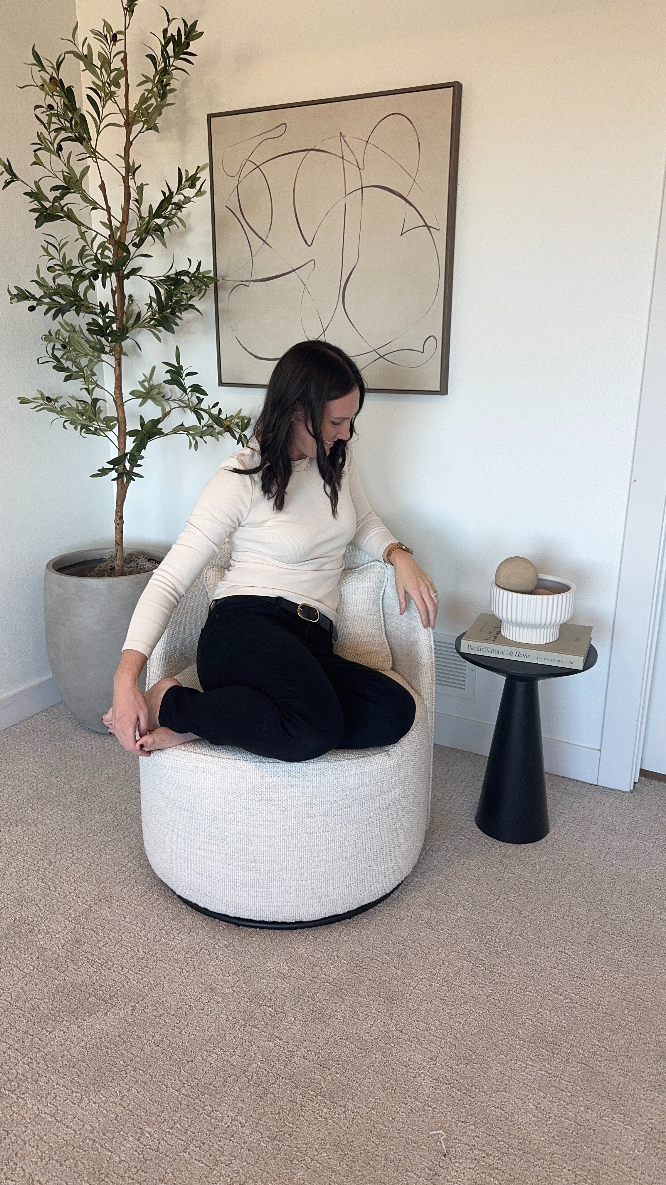 I love my Walmart swivel chair—so comfy and perfect for reading corners or cozy nooks 🤍🪑  

 #LTKHome