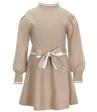 Big Girls 7-16 Long Sleeve Tie Waist Sweater Dress | Dillard's