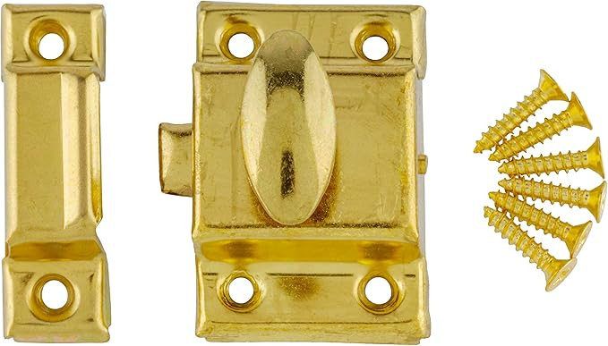 Stamped Brass Latch w/Catch - Antique Cabinet Doors Oval Turn Latch - Furniture Hardware | BS-1 (... | Amazon (US)