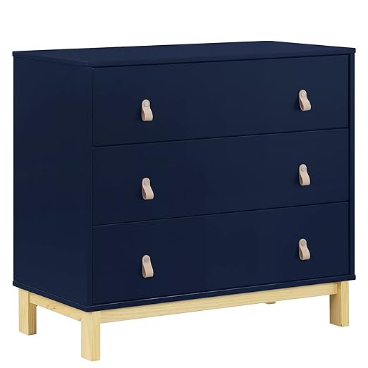 GAP babyGap Legacy 3 Drawer Dresser with Leather Pulls, Navy/Natural | Amazon (US)