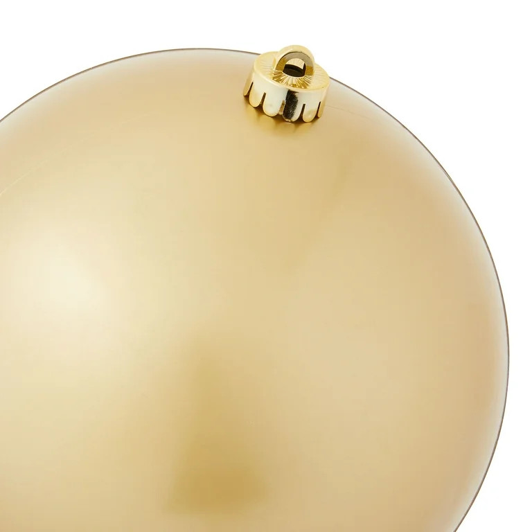 2-Count Gold Jumbo Shatterproof Christmas Ornaments, 7.8 in, by Holiday Time | Walmart (US)