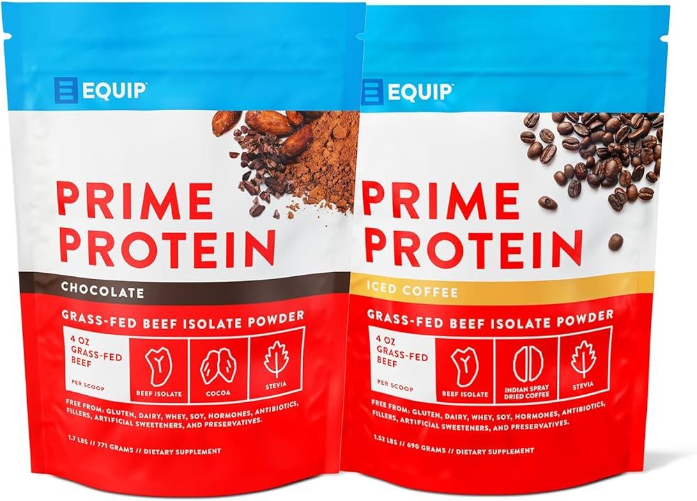 Equip Foods Prime Protein Powder Chocolate & Prime Protein Powder Iced Coffee | Amazon (US)