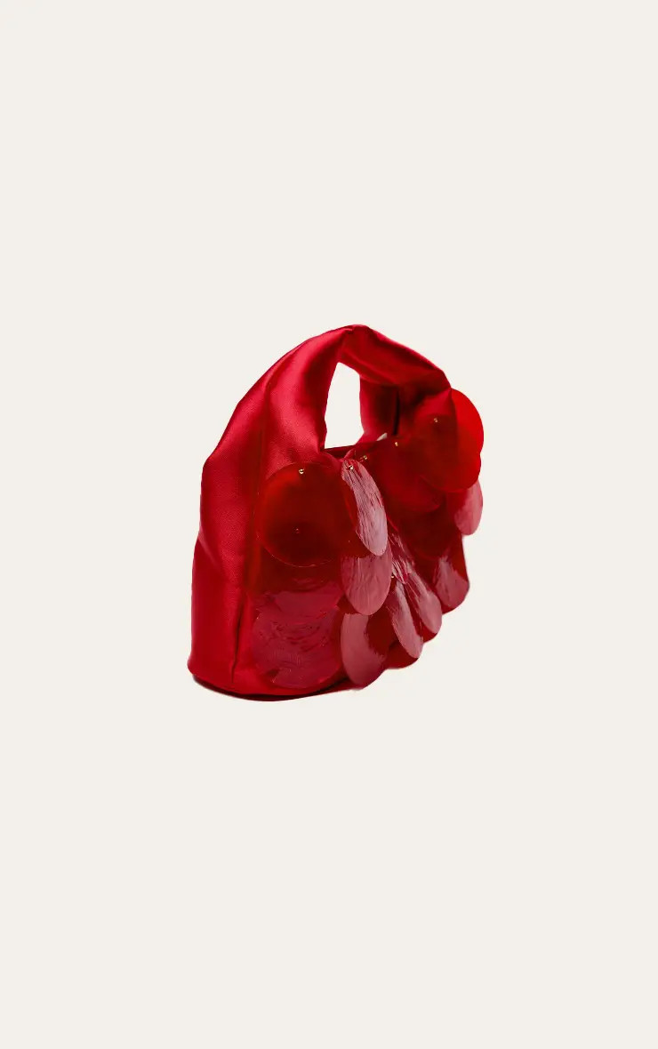 RED Shell Trim Handbag | PrettyLittleThing UK