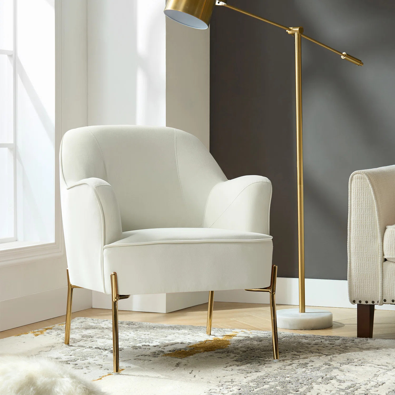 Cleo 26" Wide Contemporary Chair with Recessed Arms | Wayfair North America