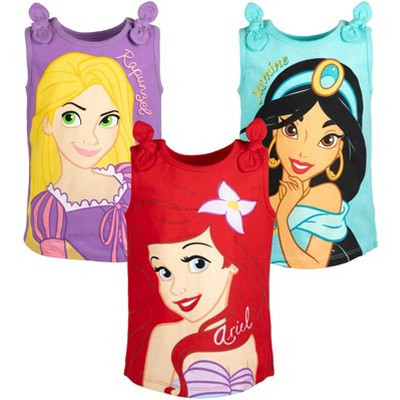 Disney Princess Ariel Jasmine Rapunzel Big Girls 3 Pack Tank Tops 10-12 | Target