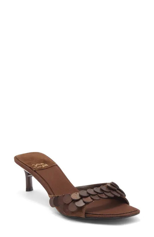Jeffrey Campbell Islara Kitten Heel Slide Sandal in Brown Combo at Nordstrom, Size 7.5 | Nordstrom
