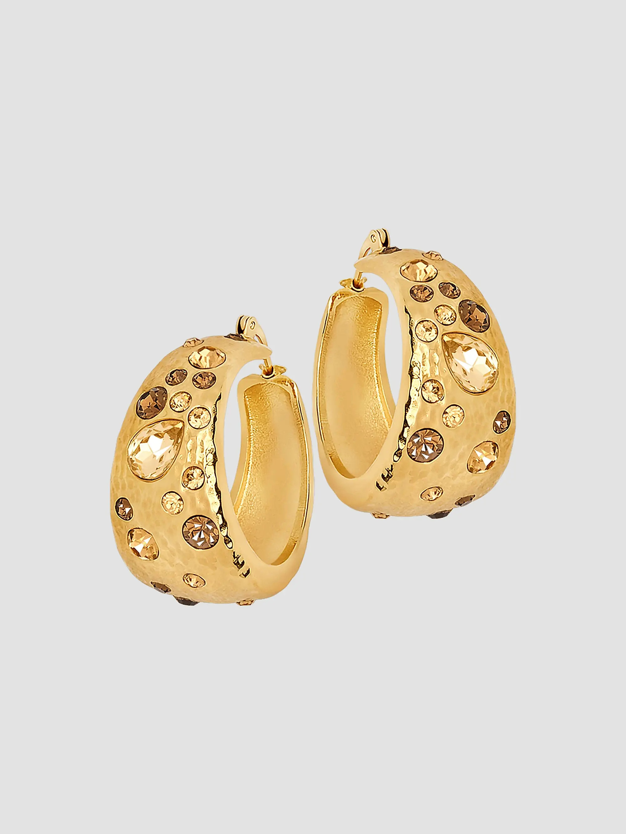 24K-Gold-Plated & Glass Crystal Hoop Earrings | Saks Fifth Avenue