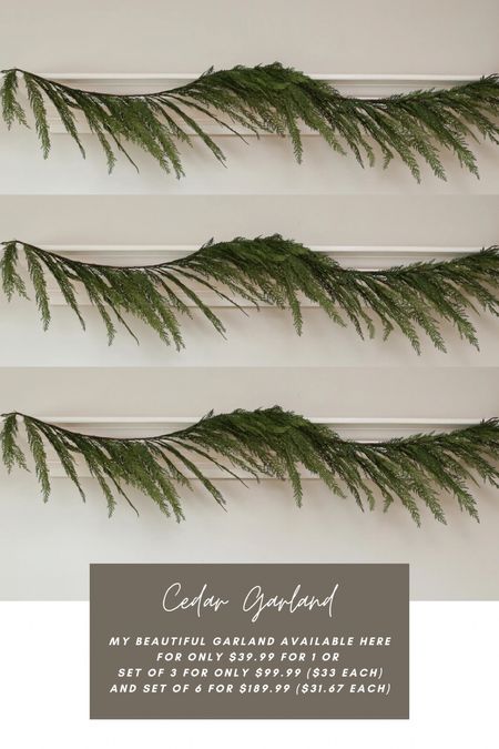 Shop me beautiful cedar garland for under $40! 

#LTKstyletip #LTKSeasonal #LTKHoliday #LTKfindsunder50