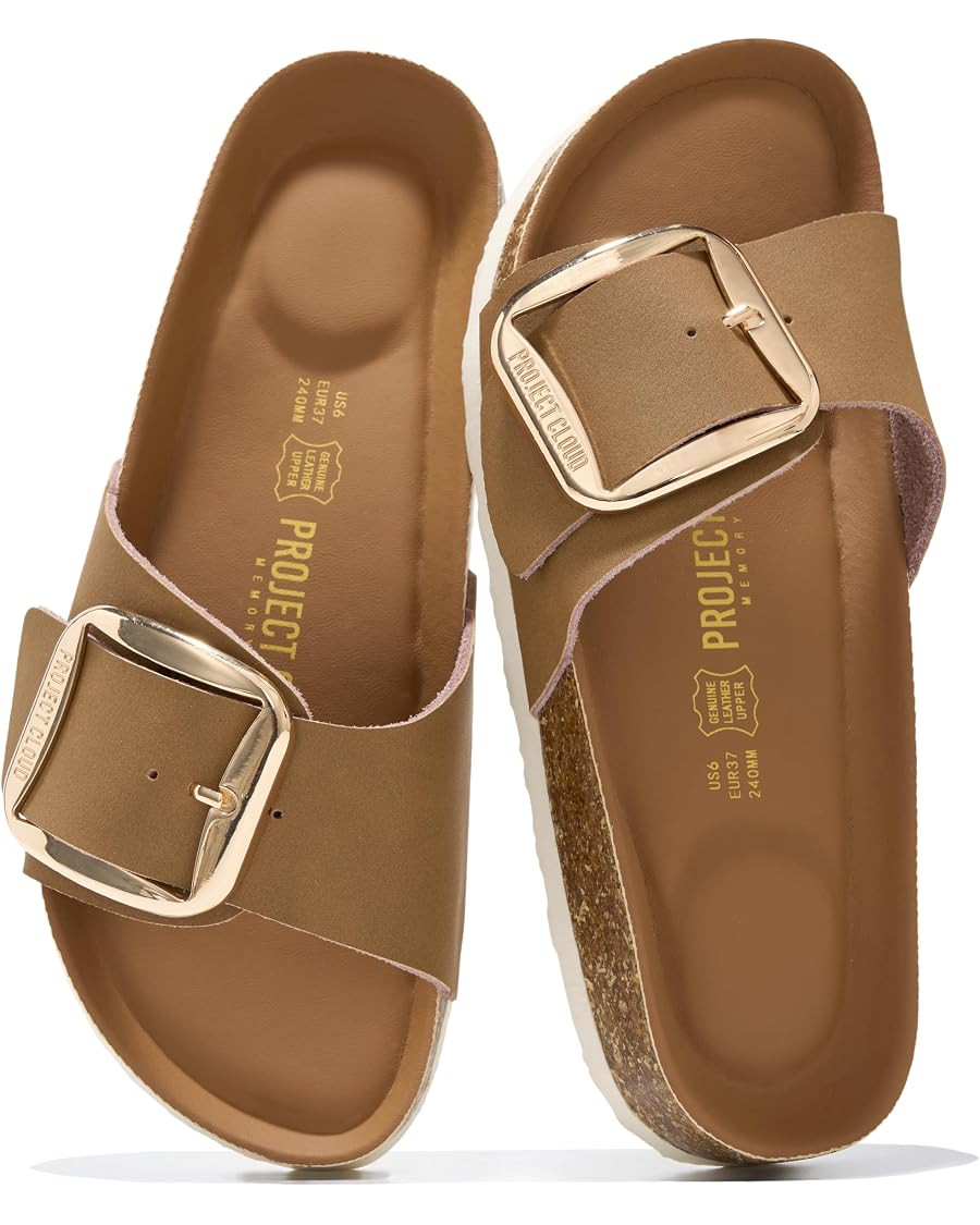 Project Cloud 100% Genuine Leather Sandals Women Dressy Beach Essentials Slides for Women Footwea... | Amazon (US)