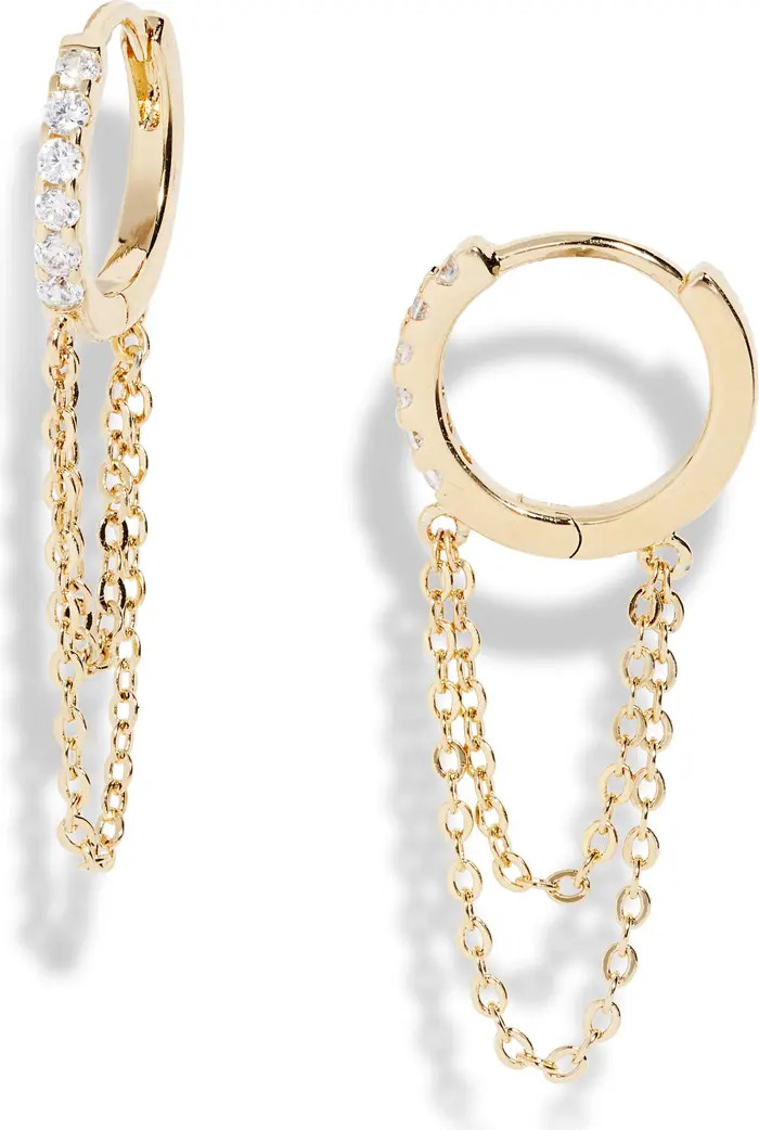 Chain Drop Huggie Hoop Earrings | Nordstrom