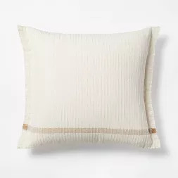 Woven Striped Textured Square Throw Pillow Cream/Camel - Threshold™ designed with Studio Mc... | Target