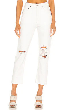 AGOLDE Riley High Rise Straight Crop in Veil from Revolve.com | Revolve Clothing (Global)