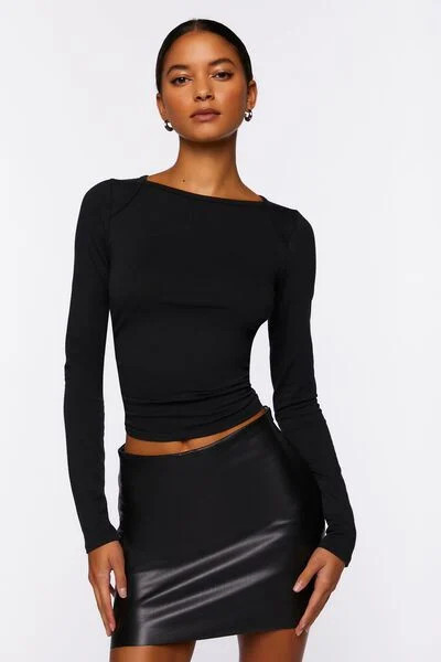 Ruched Long-Sleeve Tee | Forever 21 (US)