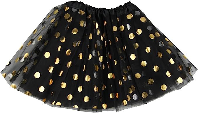 Jastore Baby Girls' Polka Dot Tutu Glitter Ballet Triple Layer Tulle Dance Skirt | Amazon (US)
