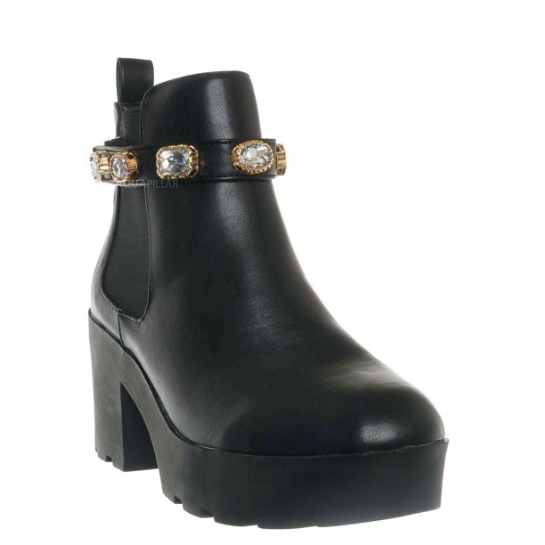 Rhinestone Jewel Chelsea Bootie - Women Ankle Boots - Walmart.com | Walmart (US)