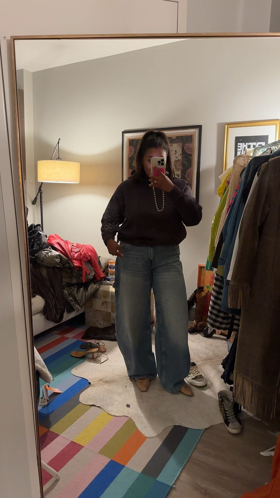 casual outfit: balloon cargo jeans a hoodie and flats 

#LTKFindsUnder100 #LTKMidsize