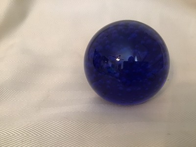 Colbalt Blue Bubbles In Round Glass Paperweight 3 1/2” | eBay US