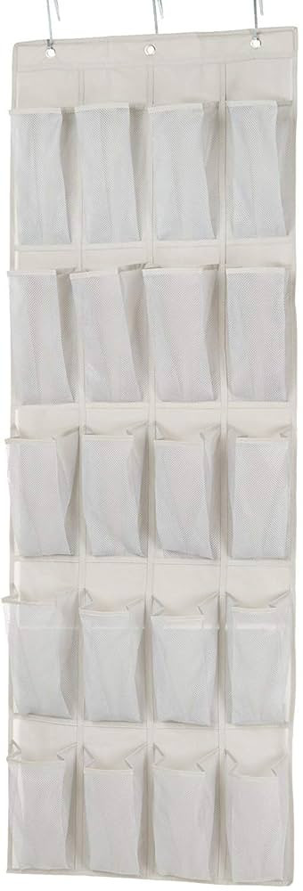 Amazon Basics 20 Large Pocket Over-the-Door Hanging Shoe Organizer, Grayish Tan | Amazon (US)