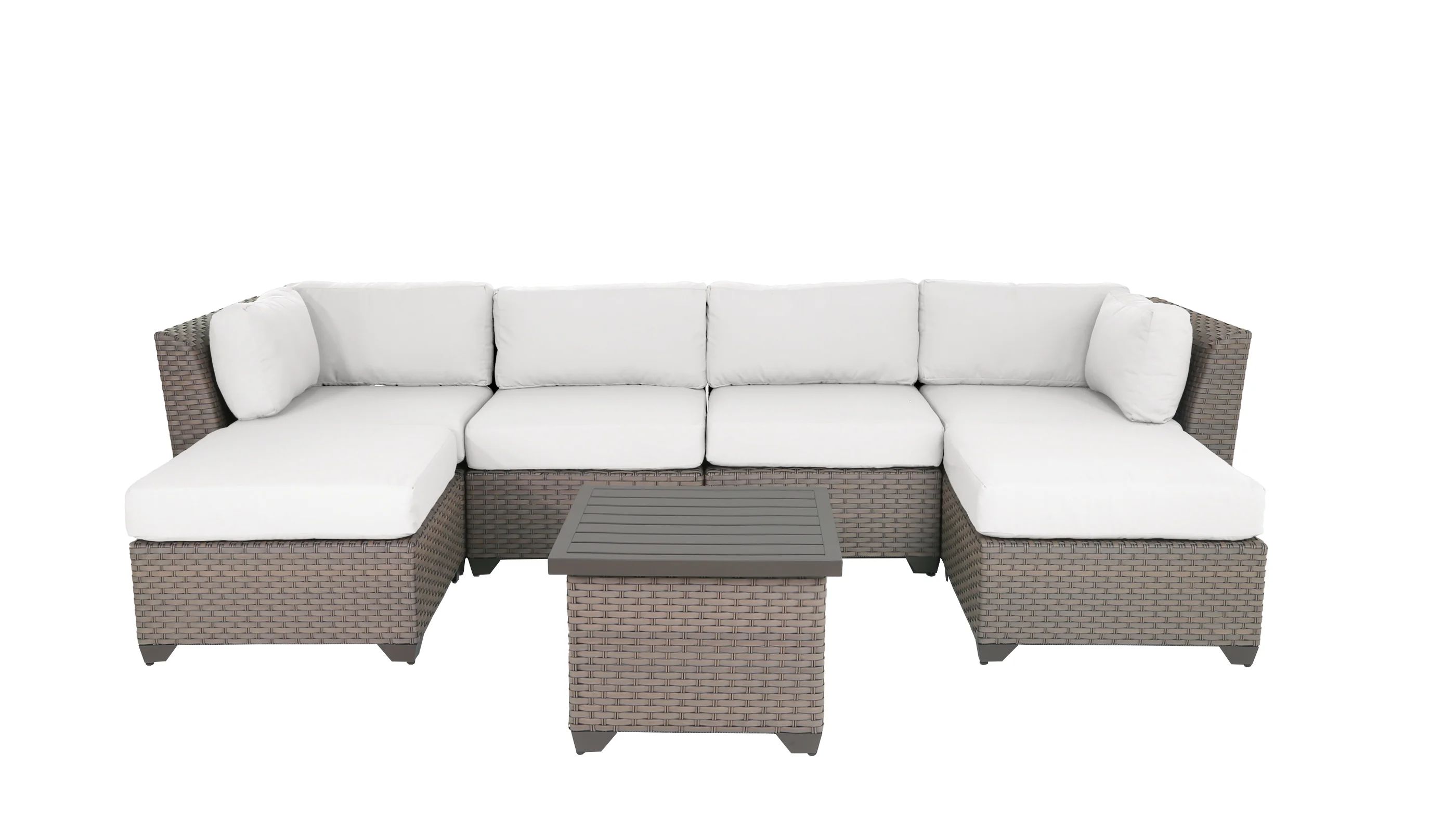 Oppelo 7 Piece Sectional Seating Group with Cushions and Optional Sunbrella Performance Fabric | Wayfair North America