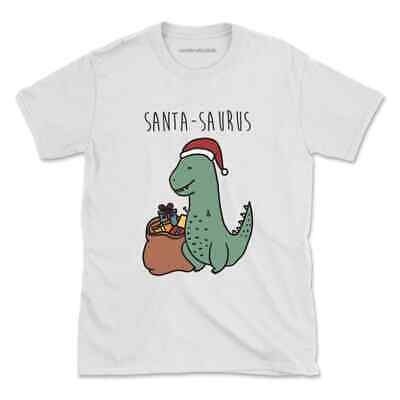 Santa Saurus Christmas T-Shirt Festive Funny Womens Mens Tee  | eBay | eBay AU