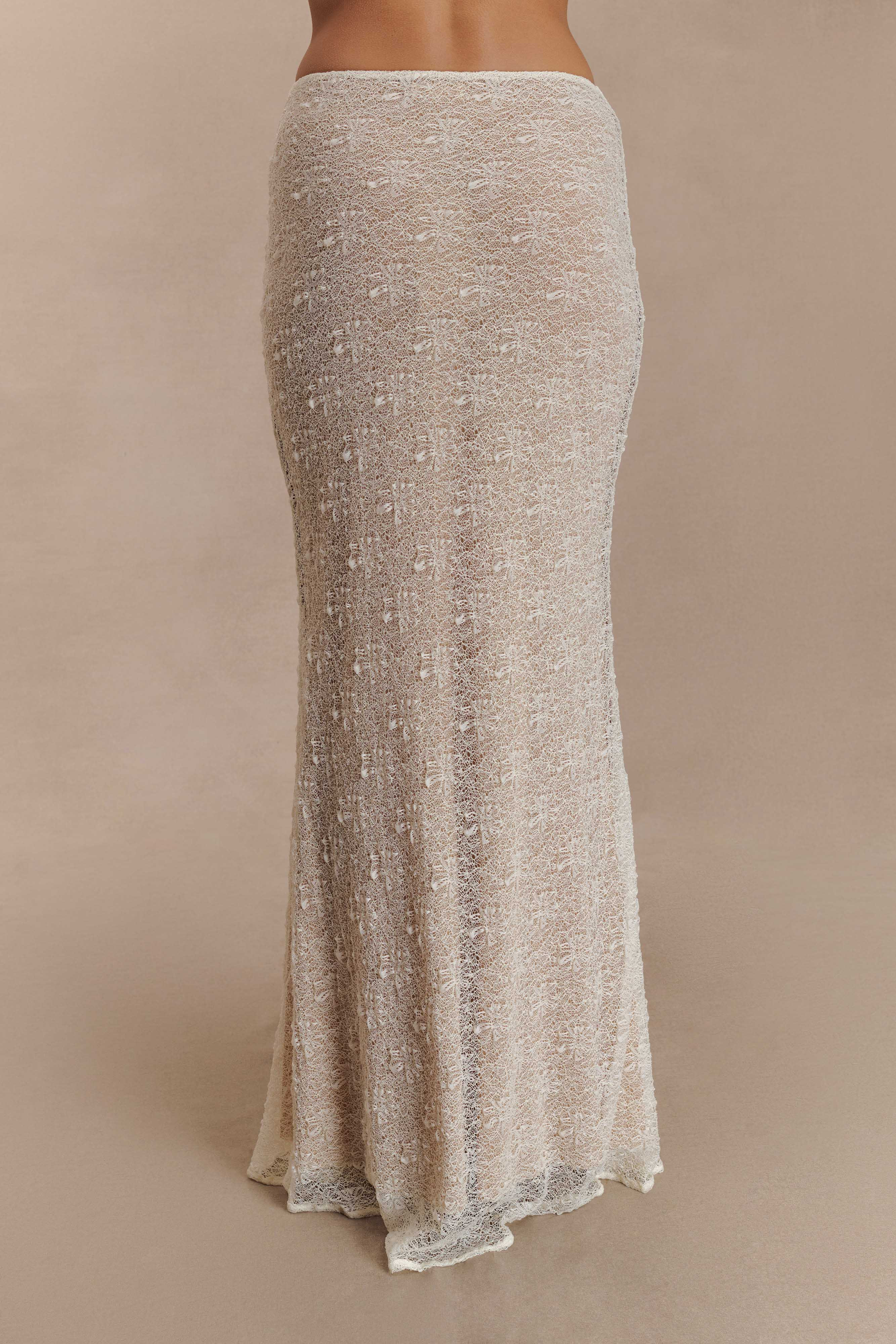 Robyn Sheer Lace Maxi Skirt - Ivory | Meshki (APAC)