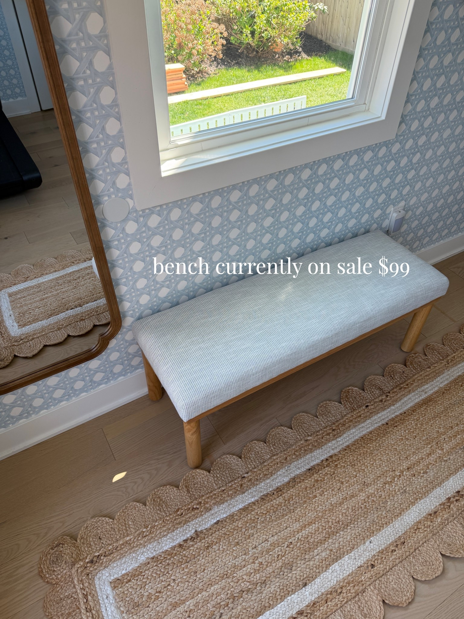 [4/27/26] bench from @Wayfair and currently on sale. Comes in other colors! linking everything I recently purchased for my mushroom below. #Ad #Wayfair #WayfairPartner 

• Upholstered Bench is currently on sale for 30% off ($99!) and comes in other colors! 
• Jute/Sisal Runner is 35% off!

#LTKdayinmylife #LTKHome #LTKSaleAlert