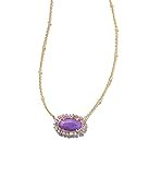 Kendra Scott Beaded Elisa Pendant Necklace for Women, Fashion Jewelry, 14k Gold-Plated Brass, Lilac  | Amazon (US)