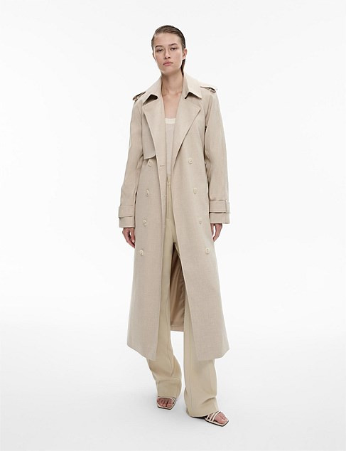 Witchery Yarn-dye Draped Trench Coat | David Jones | David Jones (Australia & New Zealand)