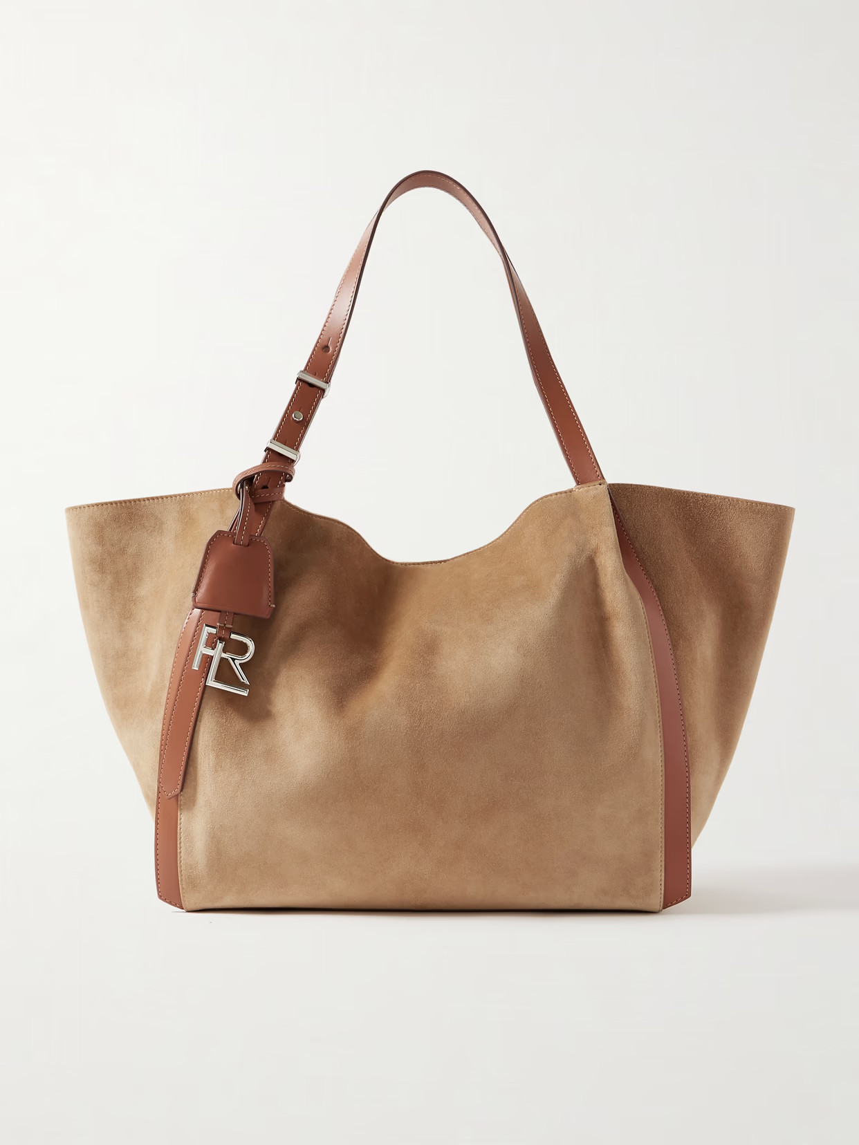 Ralph Lauren Collection - 888 Leather-trimmed Suede Tote - Brown | NET-A-PORTER (US)