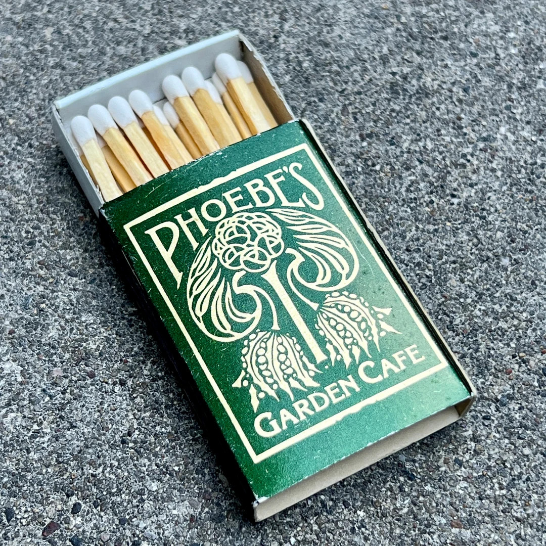Vintage New York Matchbox - Vintage Bar Matches - Phoebe's Garden Cafe, Syracuse, NY - Green Matc... | Etsy (US)
