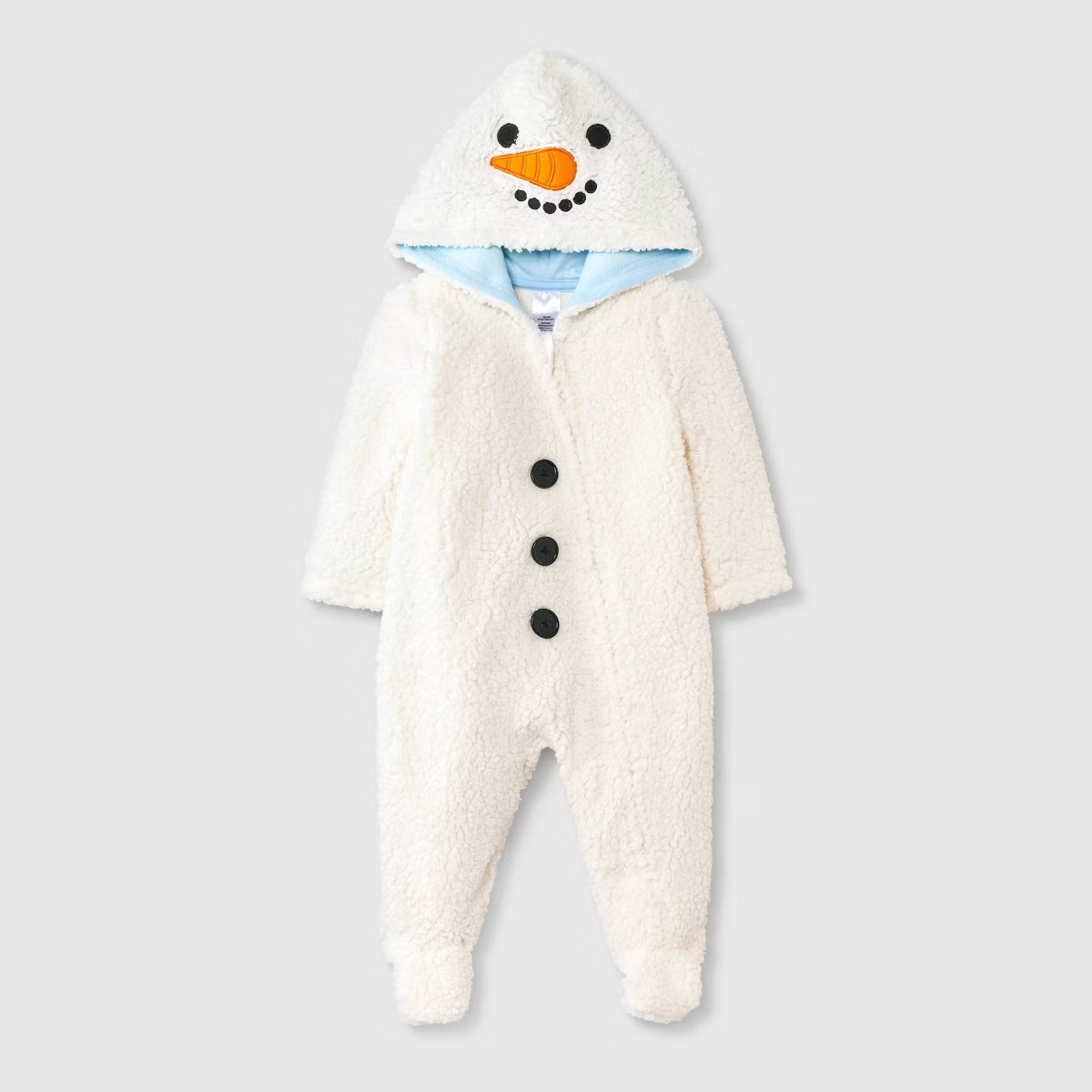 Baby Snowman Christmas Cozy Pram Bodysuit - White | Target