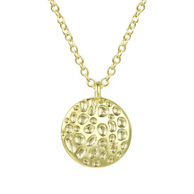 Guili 14K Gold Plated Pendant Necklace with Engraved Details for a Minimalistic, Modern Design That Combines Elegance and Versatility | Target
