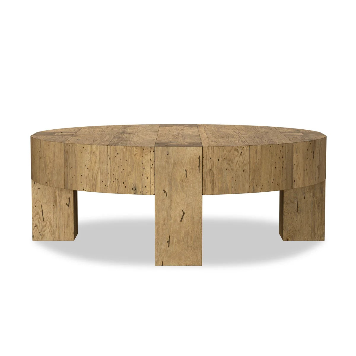 Abaso Round Coffee Table-Rustic Wormwood Oak | Wayfair North America