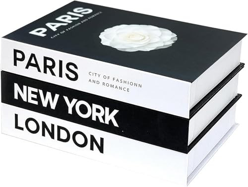 Decorative Books for Coffee Table Decor,3 Pieces Stylish Fake Books of Room Decor Aesthetic,for Home Decor,Stacked Book Decor - Shelf,Entryway,Console Table,Fireplace Mantel Decor(Black and White) | Amazon (US)