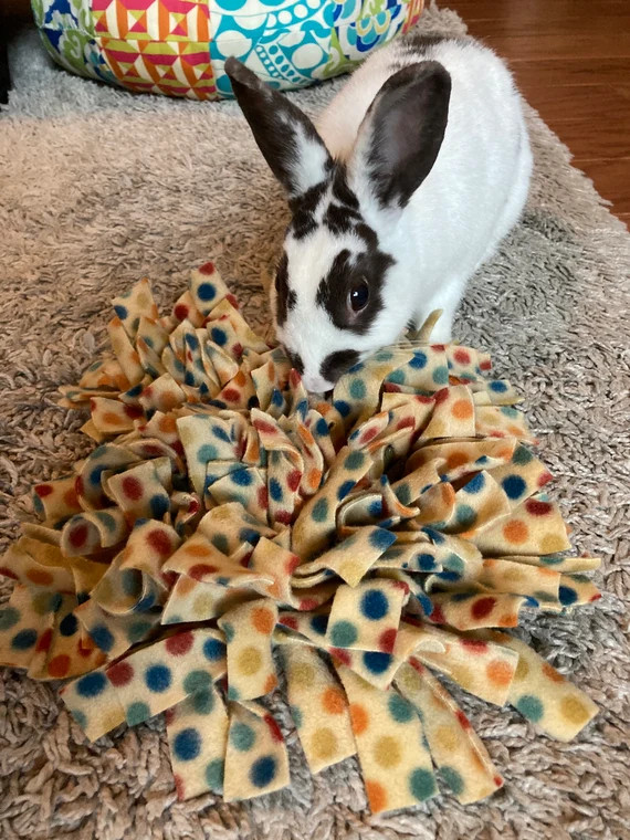 Bunny Rabbit Snuffle Blanket, Treat Toy, Rabbit Enrichment Toy, Small Pets | Etsy (US)
