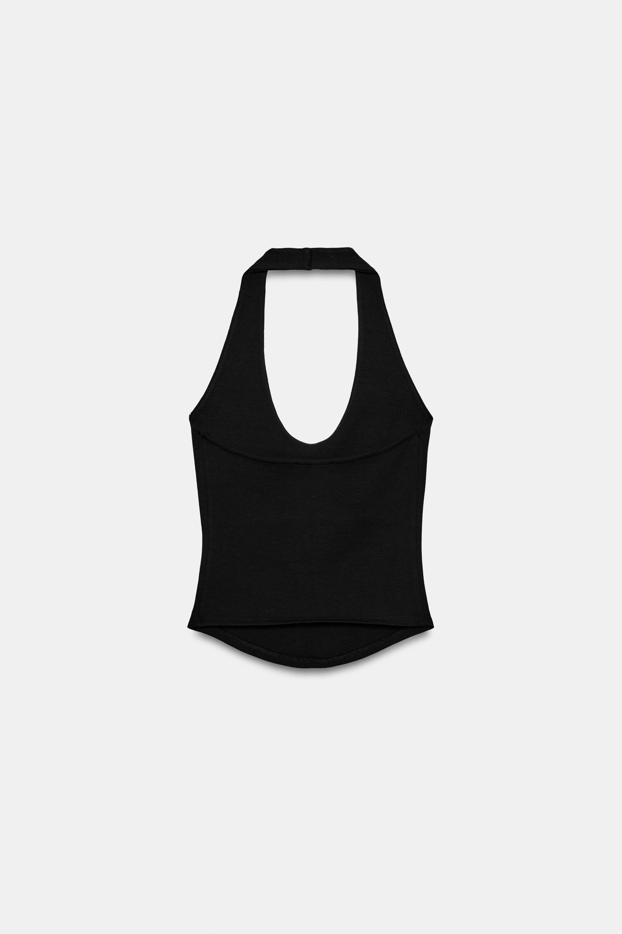ROUNDED HEM HALTER TOP | Zara Canada