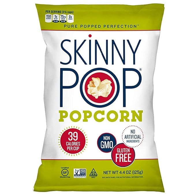 SkinnyPop Popcorn, Healthy Popcorn Snacks, Gluten Free, Skinny Pop, Original Flavor, 4.4oz Grocer... | Amazon (US)