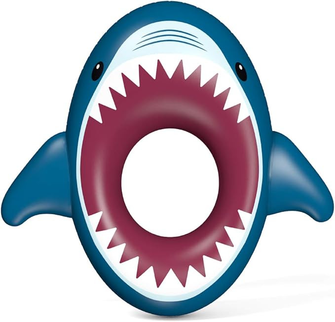 Jasonwell Inflatable Shark Pool Float Shark Floaties Water Fun Summer Beach Swimming Pool Tube In... | Amazon (US)