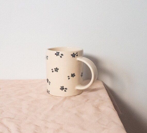 Black Forget-me-not Flowers Mug  Handmade Ceramics / Hand | Etsy | Etsy (US)