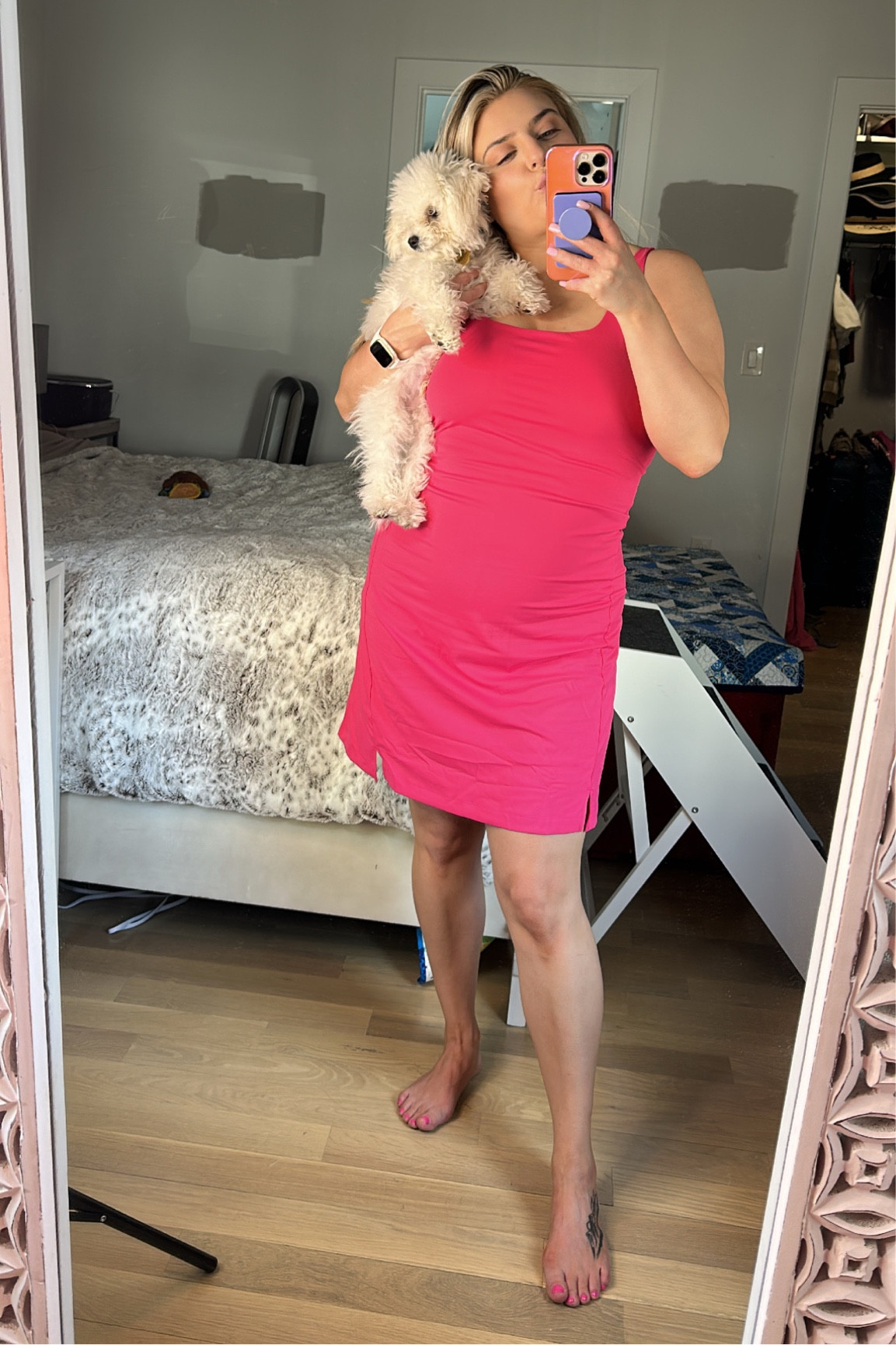 Wide strap athletic dress. 
In size M Tall. I have a long torso which is why I ordered the tall but it’s too long on me. Returning for a M regular  

Old Navy sale. Tennis dress. Athleisure. Athletic dress. Stretchy dress. Wide strap athletic dress. 

#LTKunder50 #LTKcurves #LTKfit