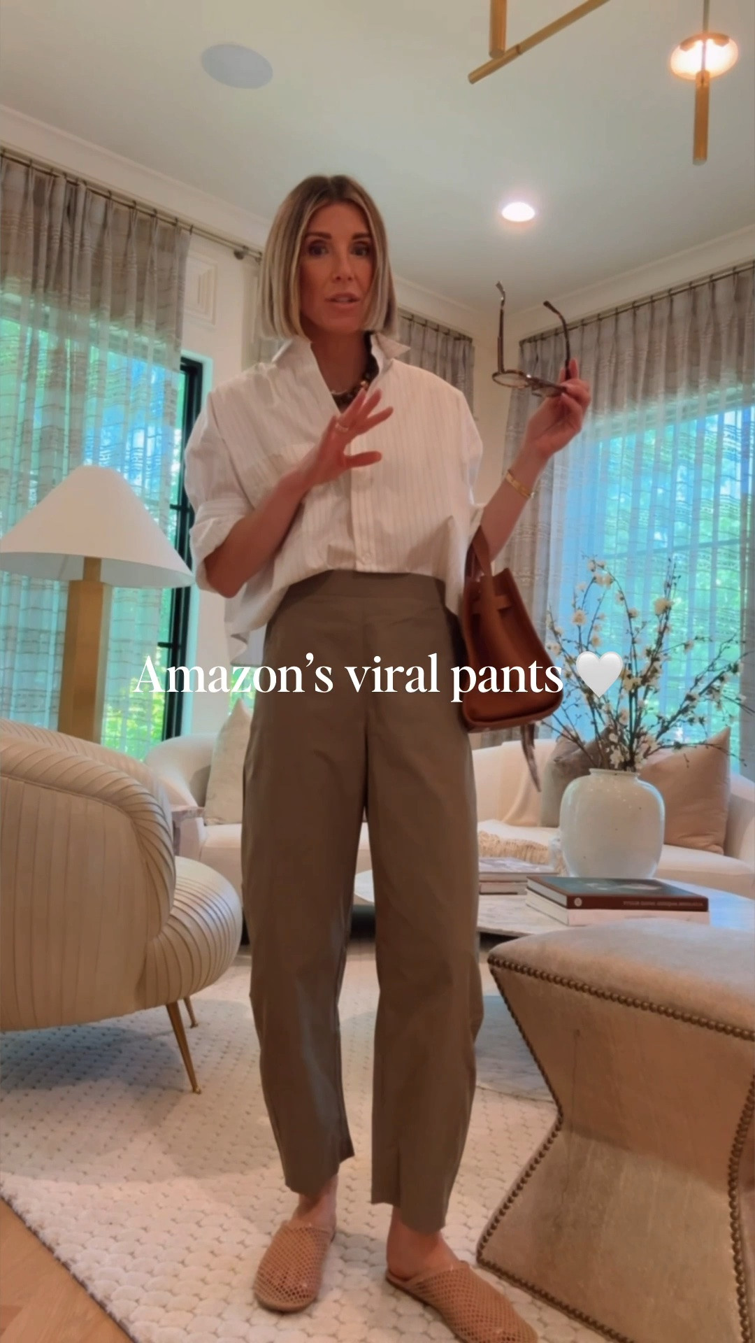 So impressed with these @amazon pants! I'm 5'7 wearing size small and these fit tts