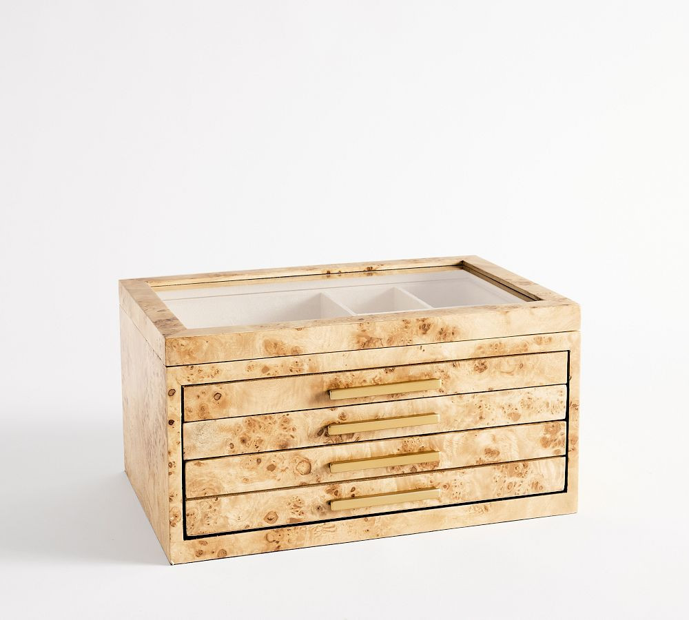 Stella Jewelry Box, Large - Light Burlwood | Pottery Barn (US)