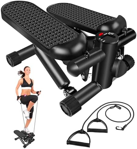Hydraulic Fitness Stepper with LCD Monitor - Mini Stepper and Resistance Bands | Amazon (US)