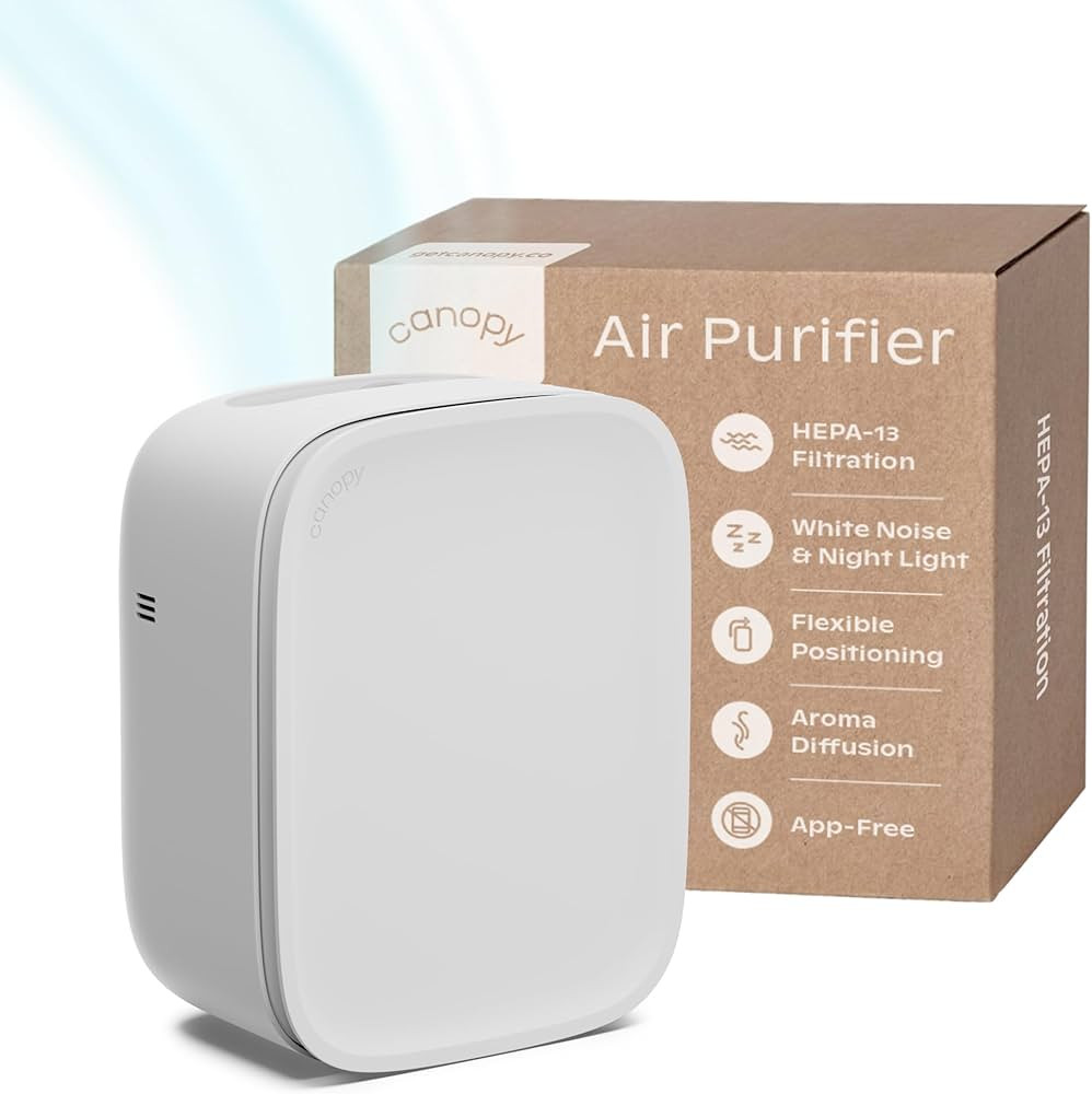 Canopy Bedside Air Purifier | Up To 99.97%* HEPA-13 Filtration | Remove Dust, Pollen & Pet Dander... | Amazon (US)