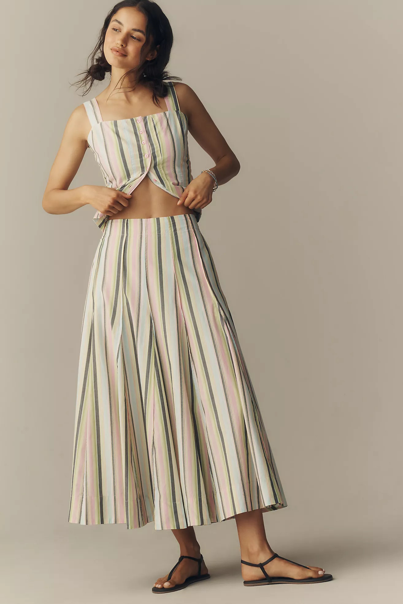 Maeve Striped Maxi Skirt | Anthropologie (US)