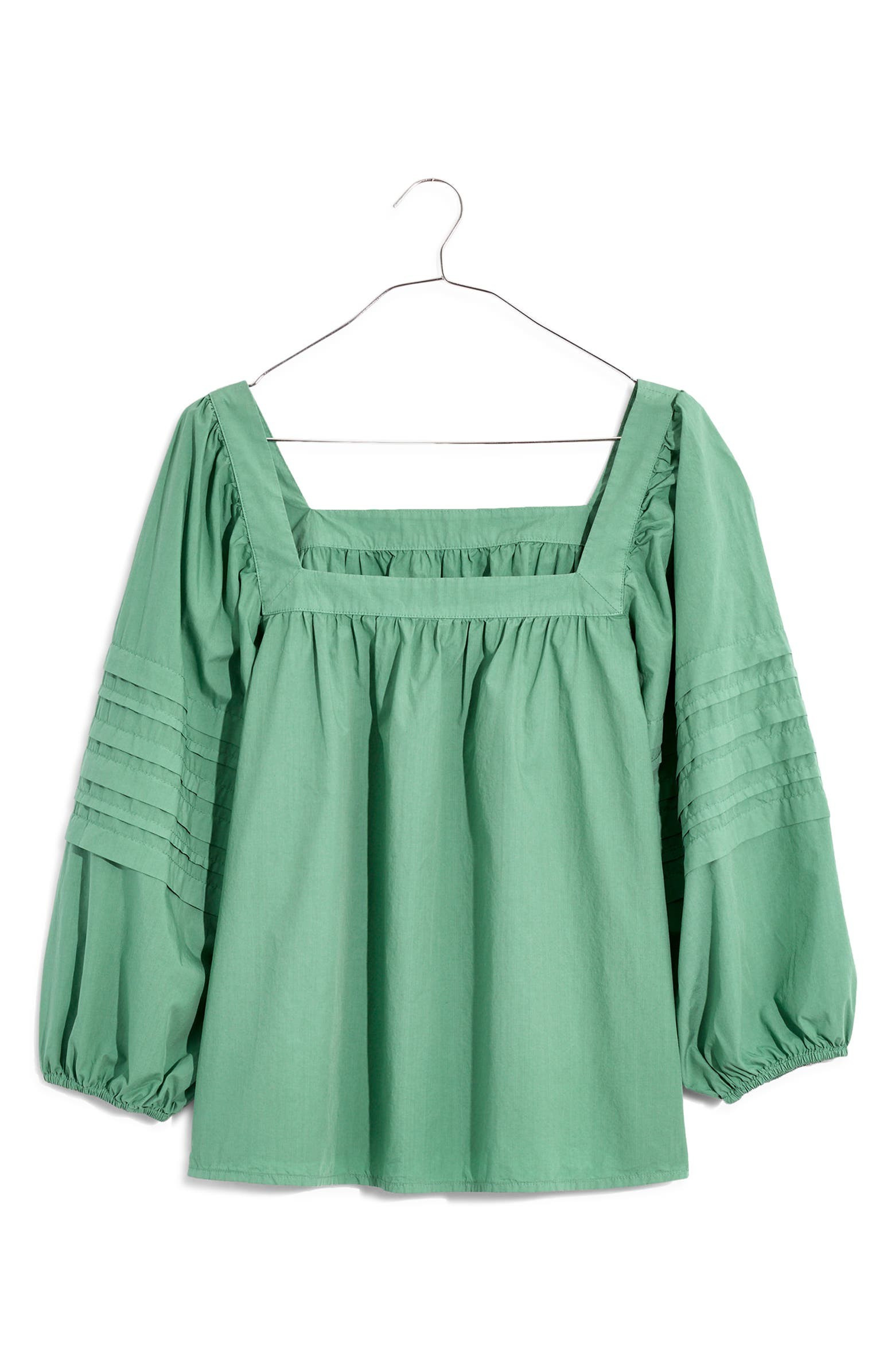 Madewell Square Neck Pleat Sleeve Top | Nordstrom | Nordstrom