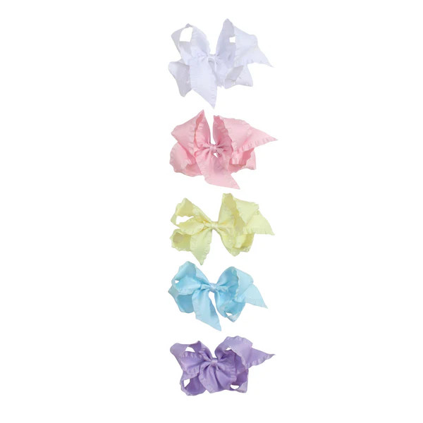 Big Ruffle Satin Bow - Pastel Colors | Bows Arts
