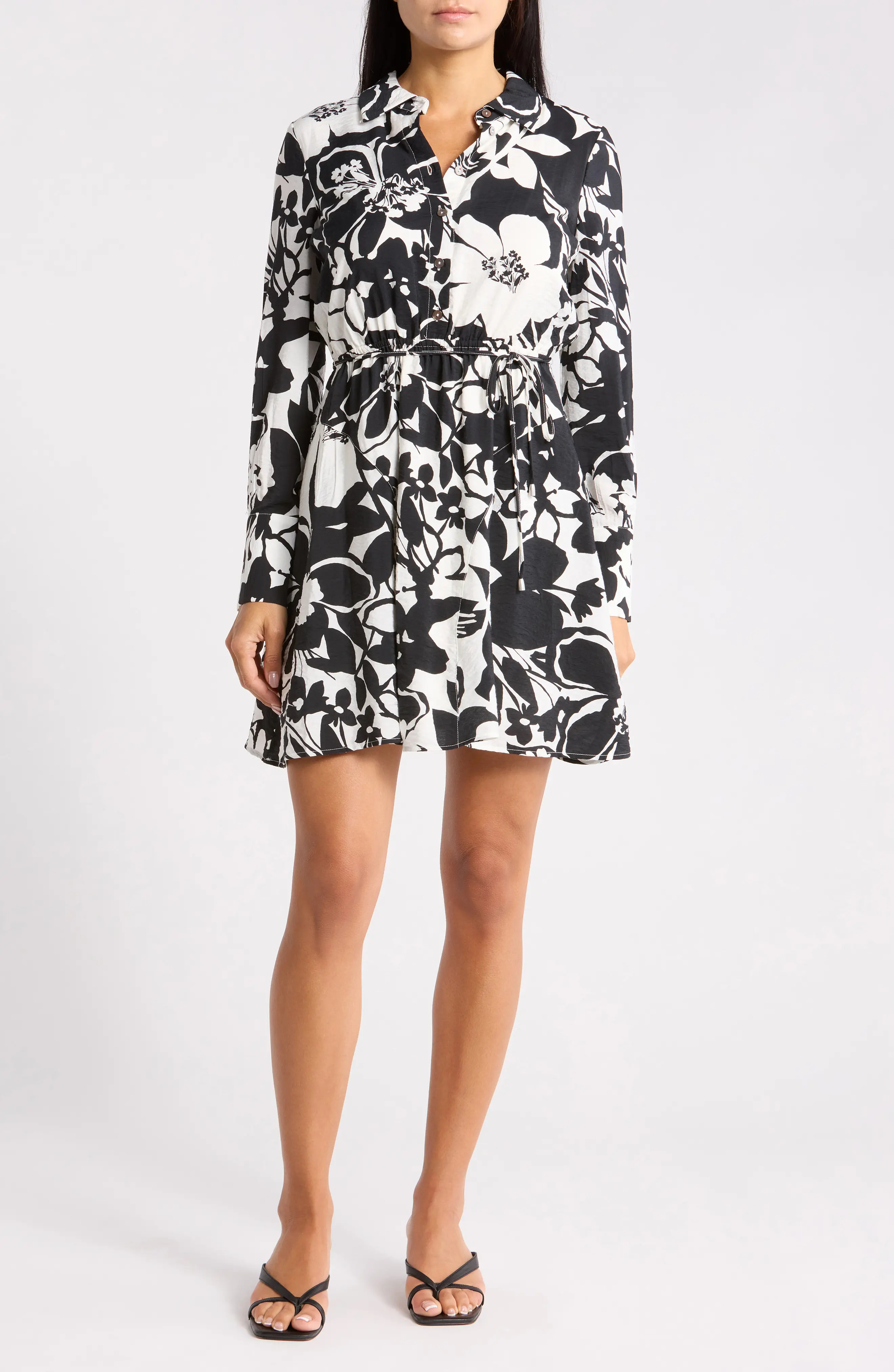 Sam Edelman Floral Long Sleeve Shirtdress (Women) | Nordstromrack | Nordstrom Rack