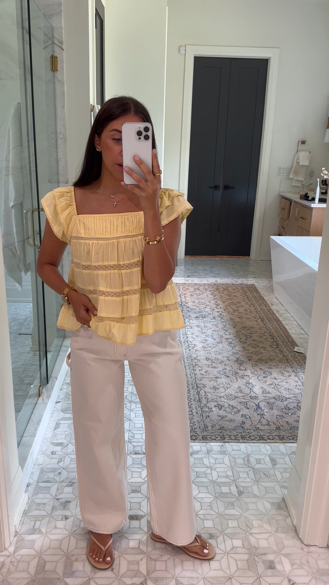 Top: small
Jeans: 27 short

Love these slouchy jeans but the short is game changer for more polished look on short girlies like me!

15% Off Stackable code BLAMEITONDEDE to get an additional 15% off almost everything at checkout 30-50% Off All Jeans* 20% Off Almost Everything Else


from August 6, 2025 to August 11, 2025. Offer valid in US/CA. Exclusions apply. See details online.