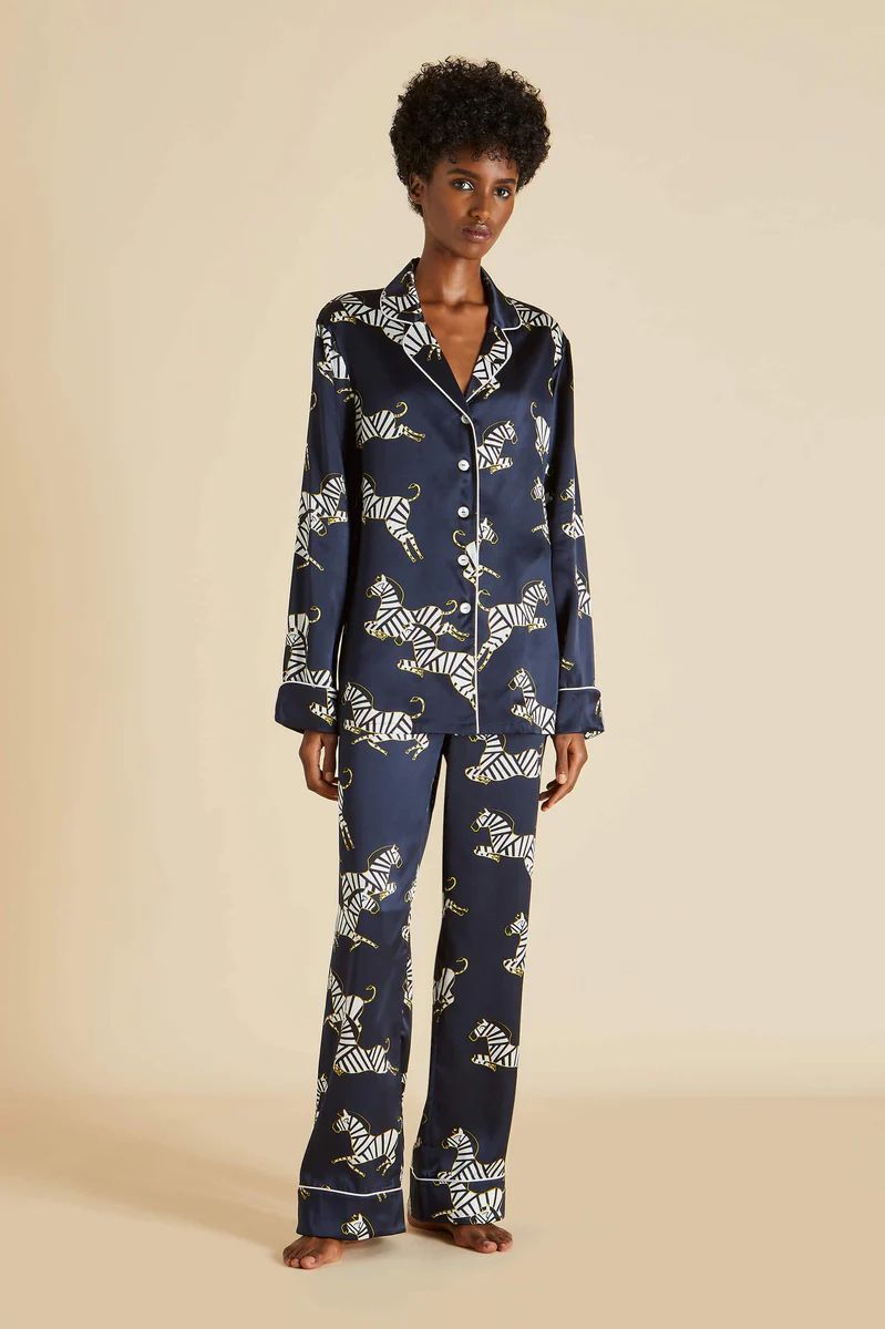Lila Zizi Silk Satin Pajama Set | Olivia von Halle Ltd
